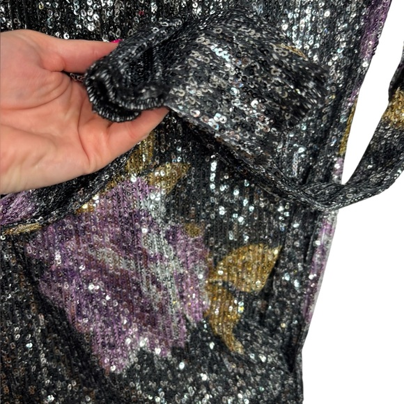 NEW Free People Gold Rush Sequin Top in Amethyst Combo Party Size XS - Picture 7 of 13